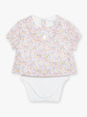Lilac bodysuit, bloomer and headband with flower print FORINE / 23E0CFT2ENSH700