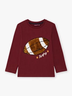 Boy's burgundy T-shirt BERNAGE / 21H3PG91TMLF511