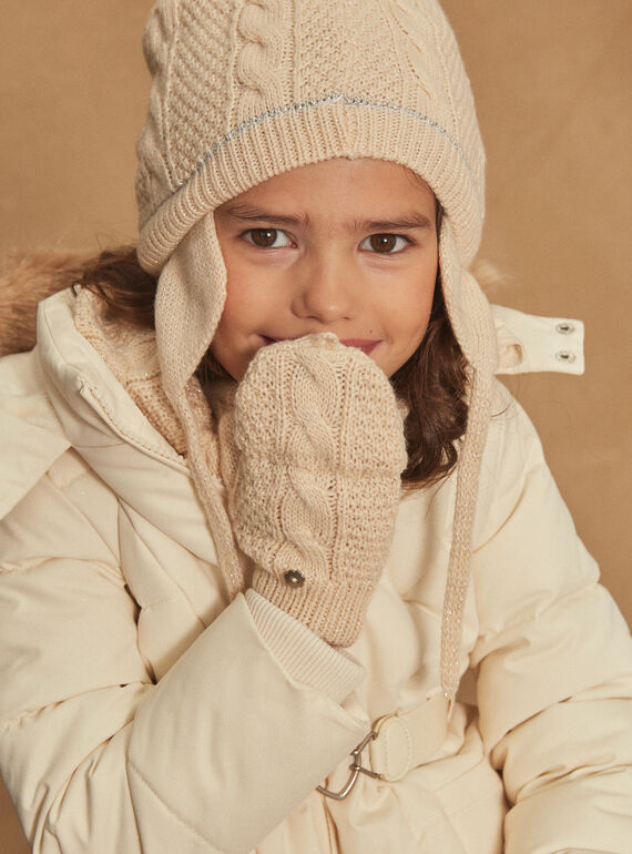 Beige knitted gloves GRAVYETTE / 23H4PF61GAN114