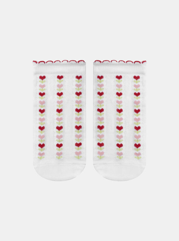 Jacquard socks with flowers and hearts KLASOZETTE / 24E4PFN1SOB001