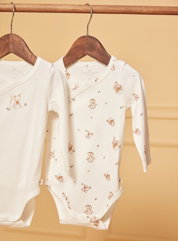 2 ecru baby bodysuits in cotton LOPE / 24H0NM11BOD001