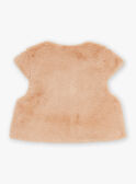 Beige sleeveless cardigan in synthetic fur GAOLA / 23H1BFQ1CSM080