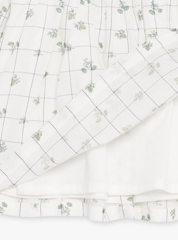 Ecru dress with check and floral print GACECILE / 23H1BF81ROB001