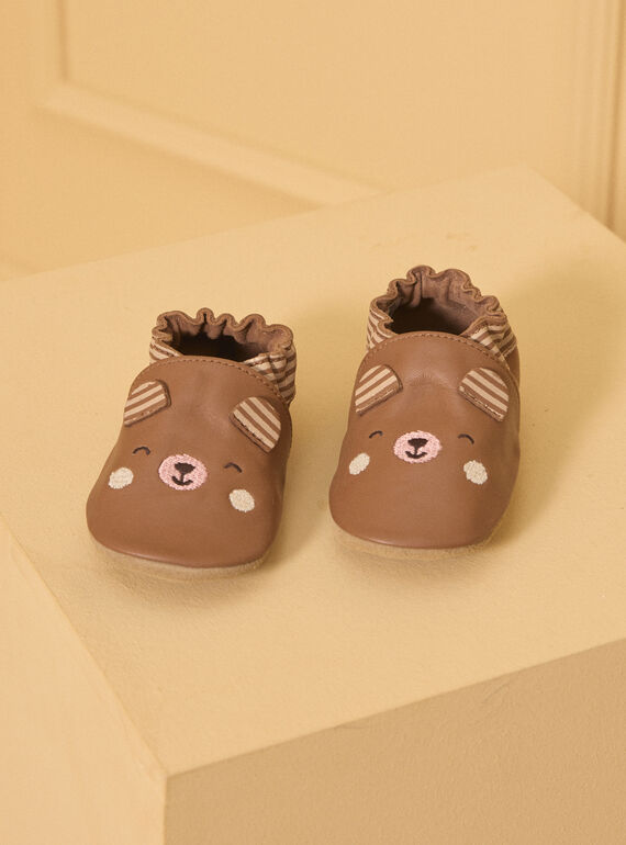 Brown Leather slipper LECHARLES / 24F10BG31CHC802