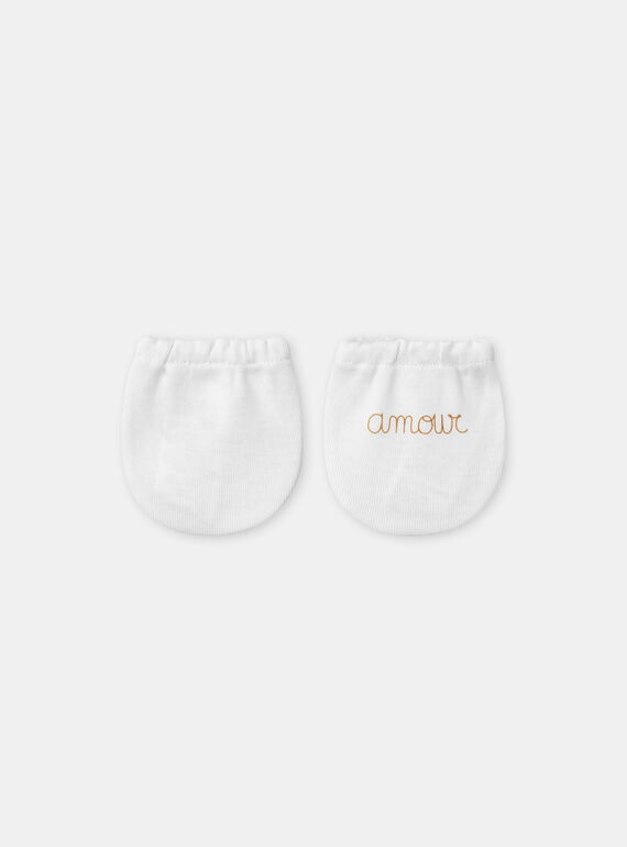 Off white NEWBORN MITTENS NOURI / 25H0AM21MFN001