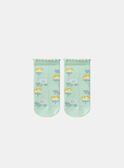 Céladon Blue Flower Jacquard Socks KLISOZETTE / 24E4PFR1SOB204