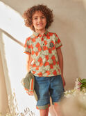 Orange polo shirt with palm tree leaves KLEPOLAGE / 24E3PGO1POL000