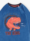 Boy's pyjama T-shirt and pants navy blue and white BEDINAGE / 21H5PG65PYJ208