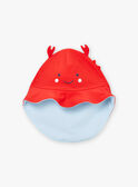 Red reversible UV protection bathing hat with 3D animated clips KISCOTT / 24E4BGG1CHAF524