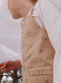 Beige sequined floral print dress GEEKETTE / 23H2PF81CHS080