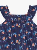 Navy blue dress and panties with fruit print FAZOE / 23E1BFR2ROB070