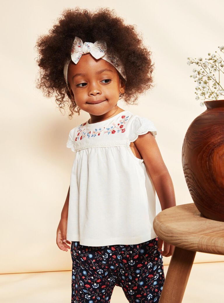 Jersey T-shirt with floral embroidery FALESLI / 23E1BFC1TEE001