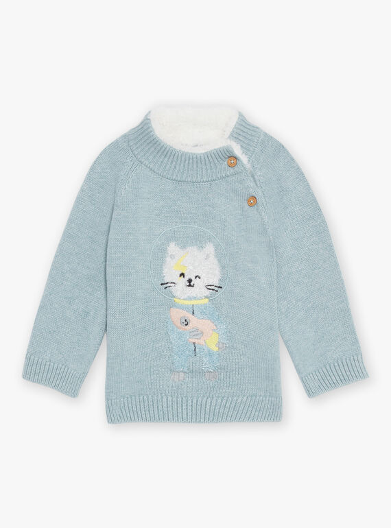 Medium turquoise knit sweater DAUGO / 22H1BGZ2PUL219