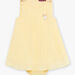 Sunshine yellow pleated muslin dress and bloomer baby girl