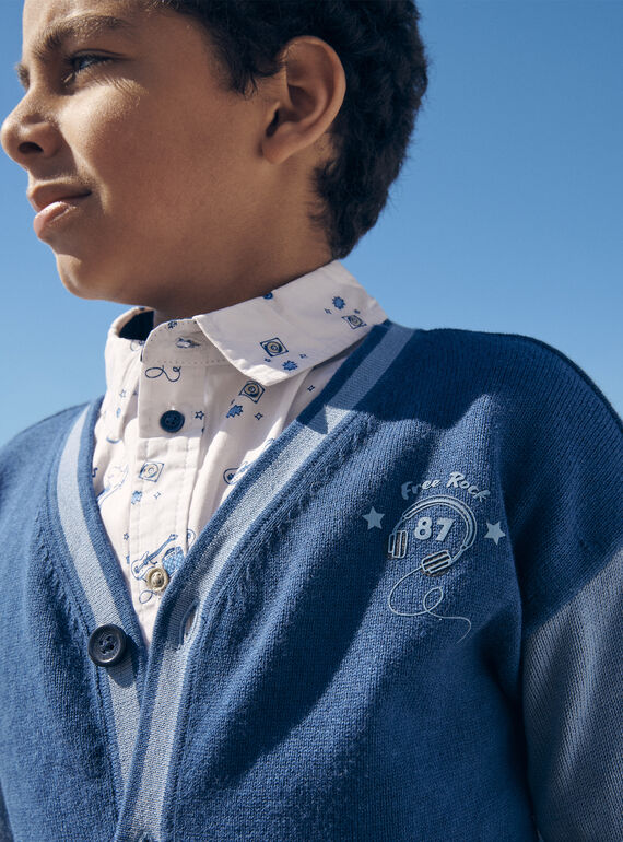 Blue long-sleeved cashmere cardigan LEGILAGE / 24H3PGJ1GILC230