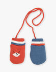 Blue and red mittens with animal heads in knitwear DIORORO / 22H4BGN1GANI815