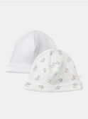 White NEWBORN BEANY MONI / 25E0AM11BNA000