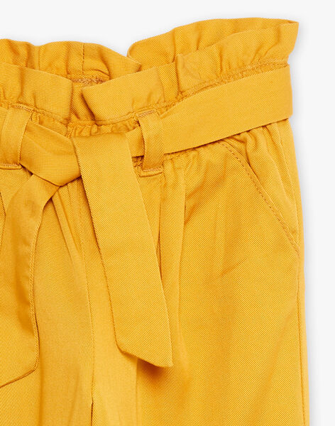 High waist mustard yellow twill pants child girl : buy online - Trousers,  Jeans and Legging | Sergent Major International Website