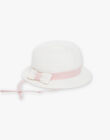 Ivory straw hat with bow FAFELICE / 23E4BFI2CHA005