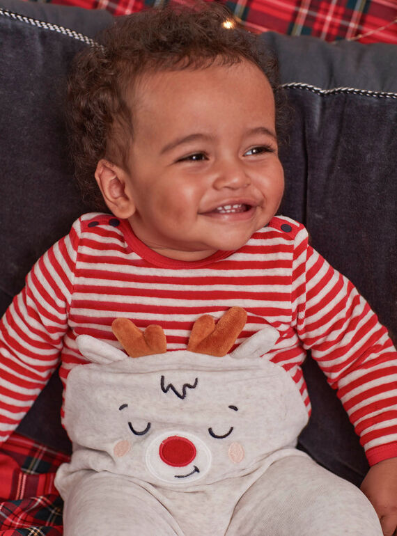 Baby boy's reindeer Christmas romper and hat BUISAAC / 21H5BGI1GREA011