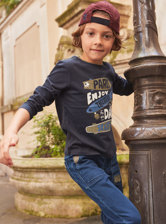 Navy TEE SHIRT LS LUSOAGE / 24H3PGM3TML070