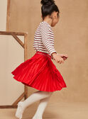 Red jersey pleated skirt 