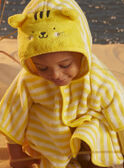 Yellow amber bathing cap with striped hood KISAM / 24E4BGG1CDBB101