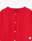 Red cardigan in fancy knit DAELIA / 22H1BFE1CAR050