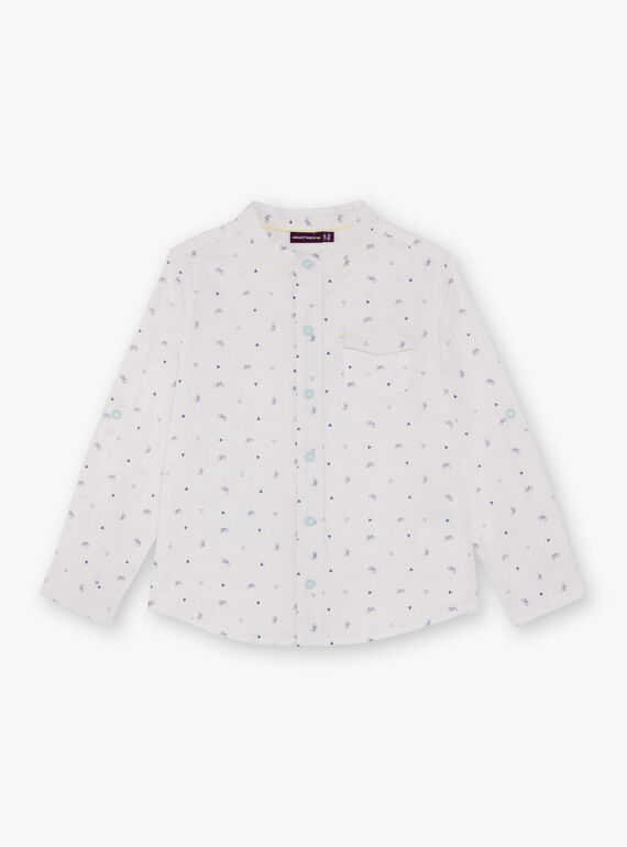 White and blue shirt with bike print for boys TYWOLAGE / 20E3PGZ2CHM000
