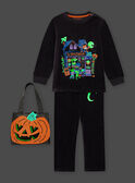 Boy's dark grey phosphorescent pyjama set with pumpkin bag BALOAGE / 21H5PGH1PYJJ905