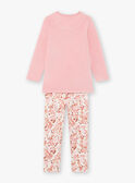 Baby girl's long sleeved pink velvet pajamas with flowery print BEBETTE / 21H5PF62PYJ312