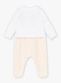 Ecru and dragee pink velvet and tubique nightwear set KOSTIA / 24E0NF12ENSD310