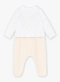 Ecru and dragee pink velvet and tubique nightwear set KOSTIA / 24E0NF12ENSD310