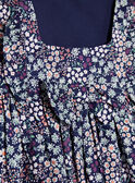 Purple cotton sateen dress with floral print FREBLOETTE / 23E2PFI4ROBH701