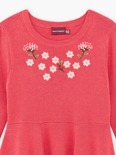 Baby girl's raspberry pink floral dress BRICHAETTE / 21H2PFM2ROB308