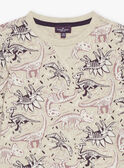 Beige T-shirt with dinosaur print GULIAGE / 23H3PGH3TMLA013