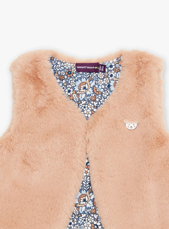 Beige synthetic fur sleeveless vest DAROMANE / 22H1BFY1CSMI820