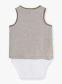 Baby boy 2-in-1 bodysuit with stripes and dinosaur print CAWOLSEN / 22E1BGP1BOD626