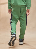 Green jogging pants with contrasting stripes KRIJOGAGE 2 / 24E3PGB4JGBG602
