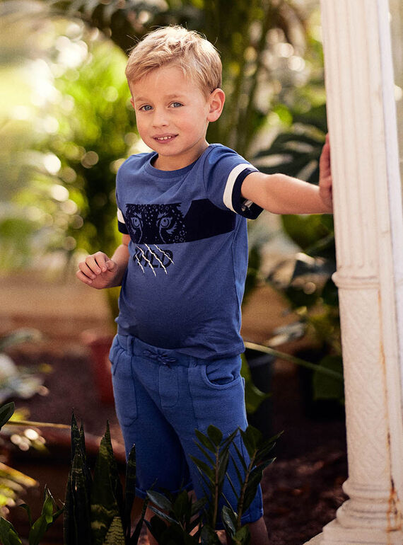 Child boy indigo blue T-shirt CINOAGE / 22E3PGK2TMC703