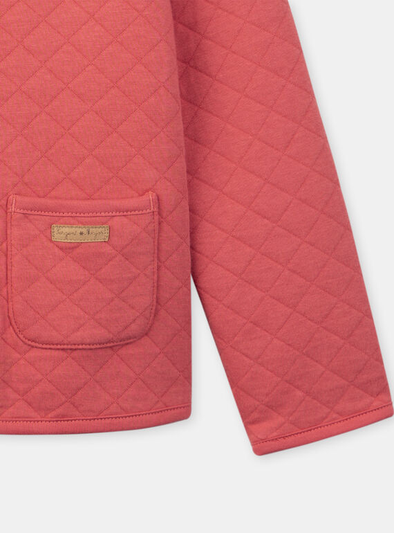 Reversible red quilted tube-knit jacket KICARDETTE / 24E2PFC2CAR410