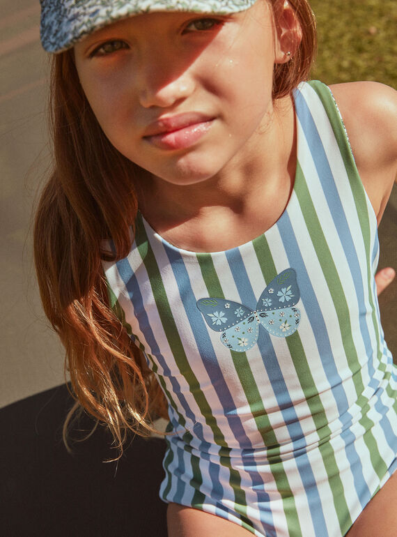 1 piece reversible ecru floral print swimsuit FRYVERETTE / 23E4PFM2D4K001