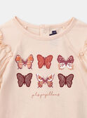 Pink butterfly T-shirt KROPEPETTE / 24E2PFE2TMCE403