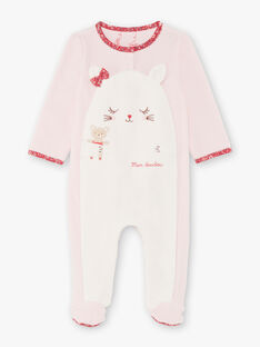 Baby girl pink and white sleep suit BEBIBOU / 21H5BF65GRED327