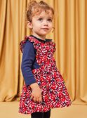 Velvet chasuble dress with floral print