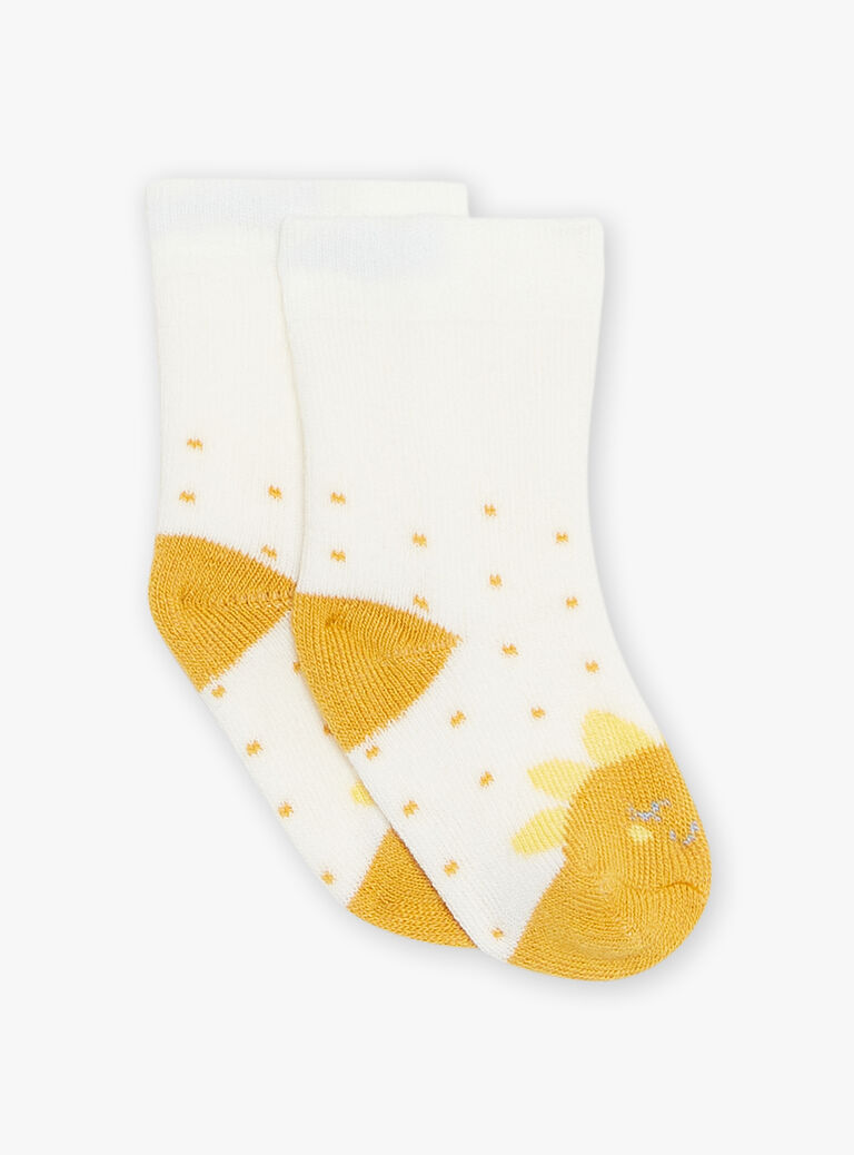 Off white Jacquard sun socks FABILLIE / 23E4BF81SOQ001
