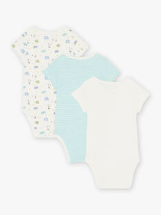 Set of 3 assorted organic cotton animal bodysuits for baby boy CEJULES / 22E5BGD1BDL001