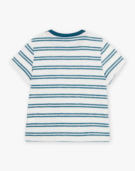 Ecru striped T-shirt child boy CIFLOAGE / 22E3PGJ1TMCA001