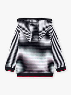 Navy blue and ecru striped hoodie child boy CEGILAGE / 22E3PG81GIL001