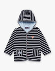 baby boy navy blue striped hoodie CAGABRIEL / 22E1BG81GIL070
